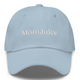 Light blue cap with 'MomJuice' text on a white background