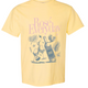 Yellow t-shirt with 'Rosé Everyday' graphic design on a white background
